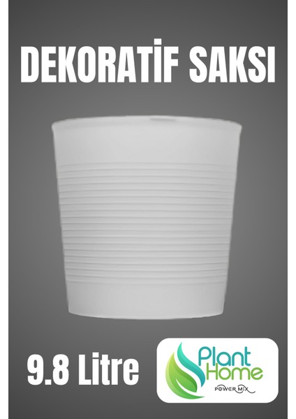 Büyük Boy 9.8 Litre Bone Saksı – Iç ve Dış Mekan Uyumlu Dekoratif Saksı