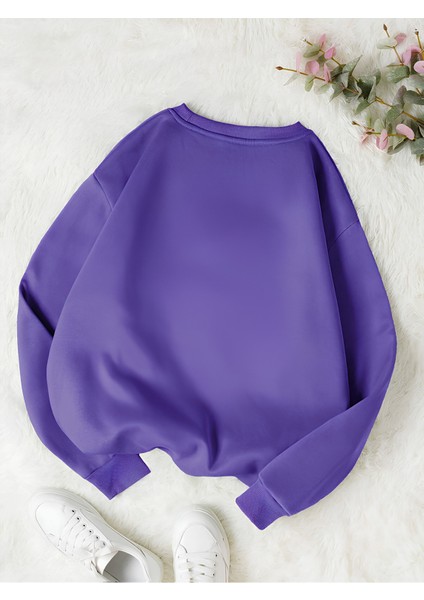 Unisex Kadın/erkek Paris Özel Renkli Oversize Bisiklet Yaka Pamuklu Sweatshirt fiyatları