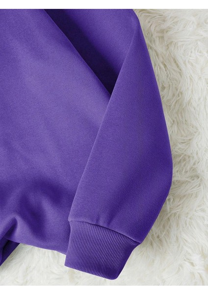 Unisex Kadın/erkek Paris Özel Renkli Oversize Bisiklet Yaka Pamuklu Sweatshirt