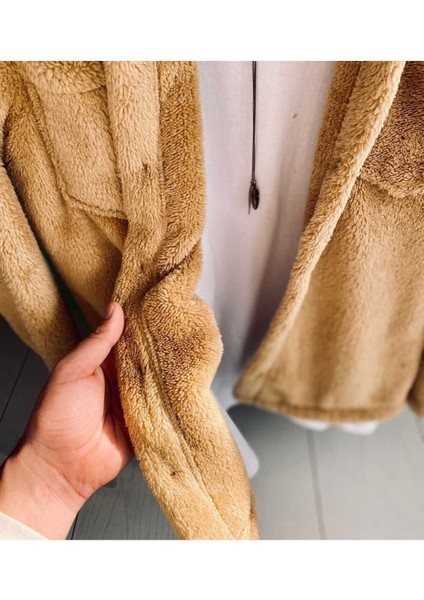 Peluş Ceket + Kışlık Eşofman 2li Kombin - Taba fırsatları