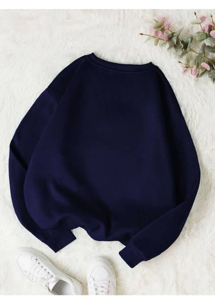 Shark Renkli Oversize Bisiklet Yaka Pamuklu Sweatshirt indirimleri