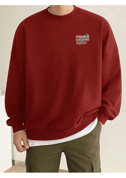 3 Iplik Kırmızı Kışlık Charlie Luciano Kalın Sweatshirt