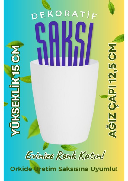 Premium Saksı Seti V1 – 4’lü Dekoratif Orkide Saksısı 1,25 L (Beyaz, Turuncu, Kırmızı, Sarı) modelleri