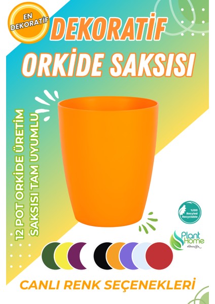 Premium Saksı Seti V1 – 4’lü Dekoratif Orkide Saksısı 1,25 L (Beyaz, Turuncu, Kırmızı, Sarı) fırsatları