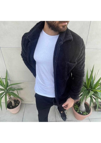 Erkek Siyah Peluş Ceket