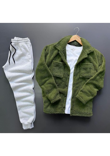 Peluş Ceket + Kışlık Eşofman 2li Kombin