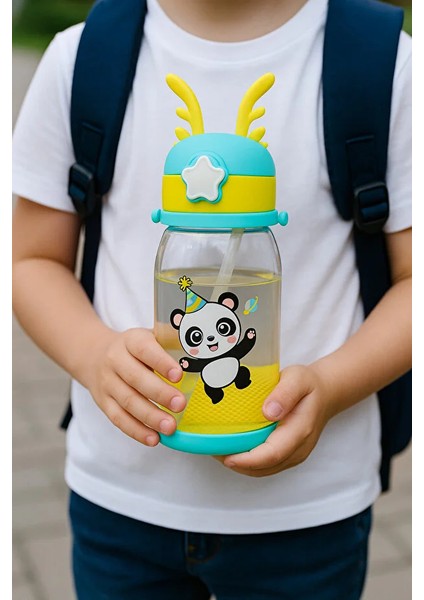 Geyik Başlıklı Çocuk Suluk Matara Bpa Içermez Dayanıklı Sızdırmaz Askı Aparatlı Pipetli Okul Suluğu fiyatları