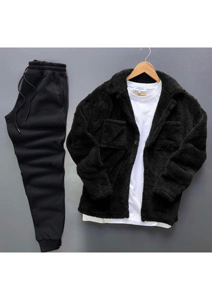 Peluş Ceket + Kışlık Eşofman 2li Kombin