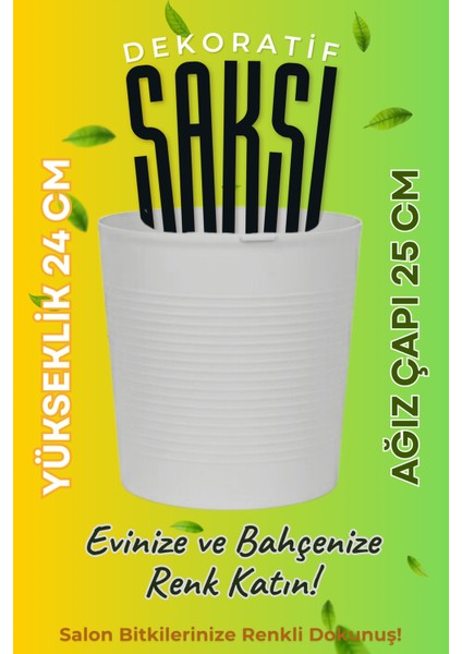 Gri 9.5 Litre Dekoratif Bitki Saksısı – Iç-Dış Mekan Bitkileri Için Uygun Saksı modelleri