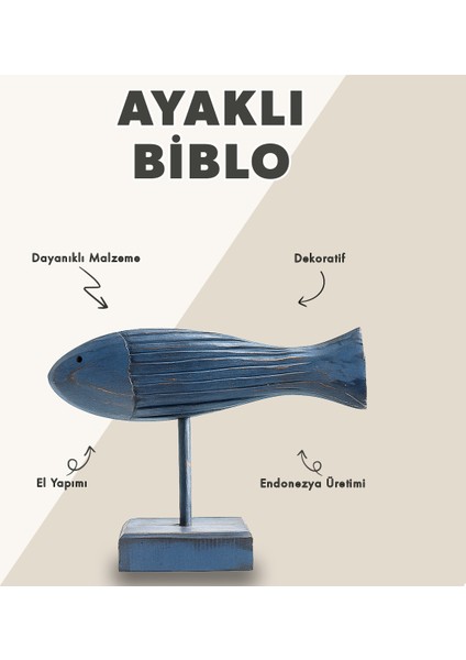Balık Biblosu Ahşap Dekoratif Biblo Obje Ince fiyatları