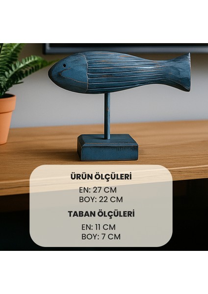 Balık Biblosu Ahşap Dekoratif Biblo Obje Ince modelleri