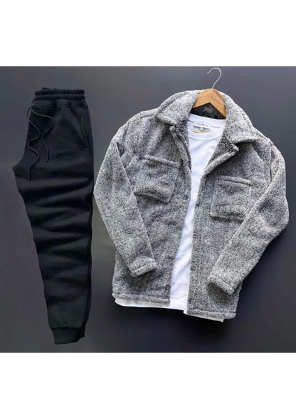 Peluş Ceket + Kışlık Eşofman 2li Kombin