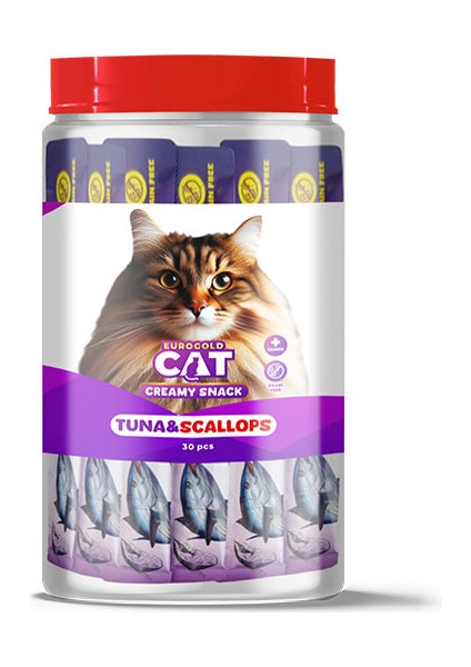 Zeroshop Eurogold Cat Sıvı Kedi Ödülü Ton - Deniz Tarağı 30X15GR