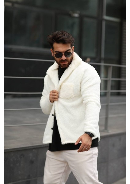 Pelüş Ceket Unisex Normal Kalıp Cep Detaylı