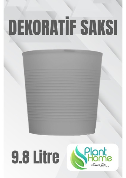 Büyük Boy 9.8 Litre Frost Grey Saksı – Iç ve Dış Mekan Uyumlu Dekoratif Saksı