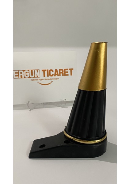 4 Adet Sert Plastik Babil Ayak 18 cm Siyah - Altın