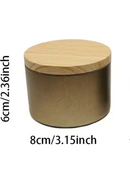 15 Adet Altın Teneke Metal Mum Kavanozu Ahşap Görünüm Kapak, Dıy Ev Dekorasyonu, Saklama Kase modelleri