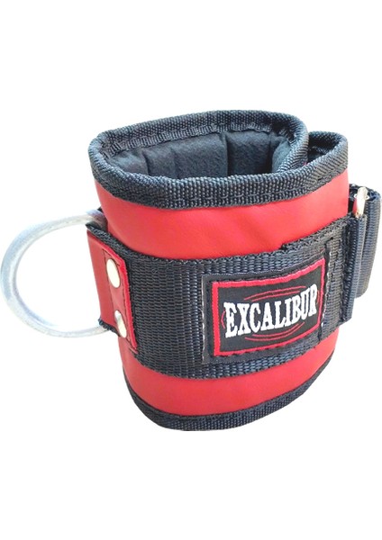 Fitness Hakiki Deri Ayak Bilek Kayışı Kırmızı Tek