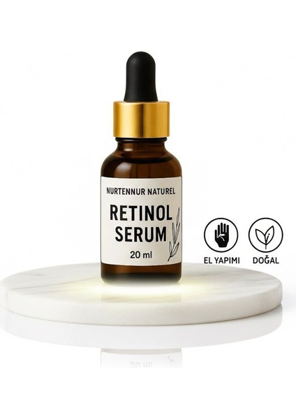 Retinol Saf Gül Suyu Botoks Etkili Kırışıklık Giderici ve Süper Gözenek Sıkılaştırıcı Serum 20ML