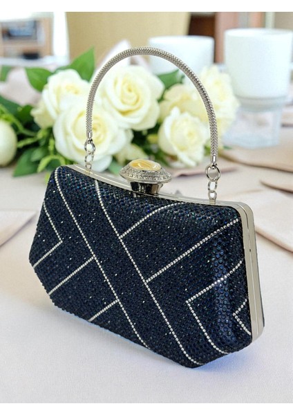 Lacivert Gümüş Renk Taşlı Inci Detaylı Saplı Kadın Abiye Çanta Düğün Nişan Mezuniyet fiyatları