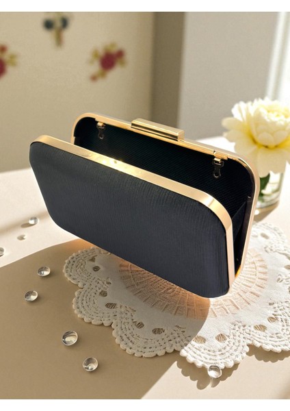 Siyah Renk Suyolu Desenli Saten Kadın Abiye Çanta Düğün Nişan Mezuniyet modelleri