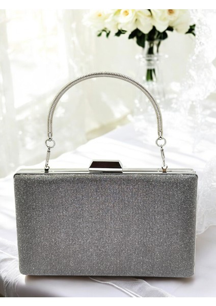 Antrasit Gri Platin Renk Taş Sim Dökülmeyen Sim Kadın Abiye Çanta Düğün Nişan Mezuniyet fiyatları