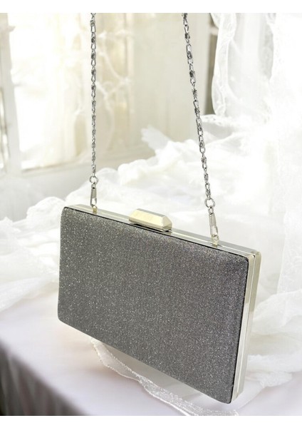 Antrasit Gri Platin Renk Taş Sim Dökülmeyen Sim Kadın Abiye Çanta Düğün Nişan Mezuniyet indirimleri