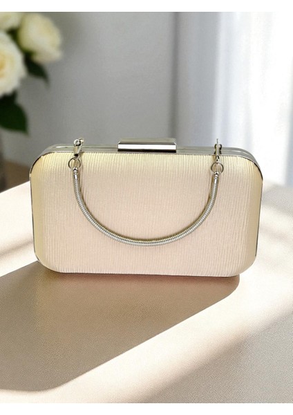 Ten Renk Suyolu Desenli Saten Kadın Abiye Çanta Düğün Nişan Mezuniyet fırsatları