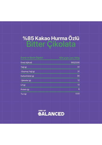 %85 Kakao Hurma Özlü Glütensiz Bitter Çikolata 40 gr fiyatları