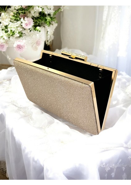 Altın Gold Dore Renk Taş Sim Dökülmeyen Sim Kadın Abiye Çanta Düğün Nişan Mezuniyet modelleri