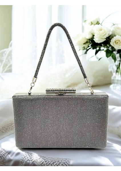 Antrasit Gri Platin Renk Taş Sim Dökülmeyen Sim Kadın Abiye Çanta Düğün Nişan Mezuniyet fiyatları