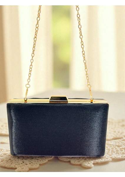 Siyah Renk Simli Saten Kadın Abiye Çanta Düğün Nişan Mezuniyet fırsatları