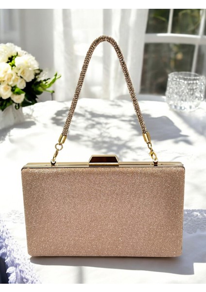 Rosegold Renk Taş Sim Dökülmeyen Sim Kadın Abiye Çanta Düğün Nişan Mezuniyet fiyatları