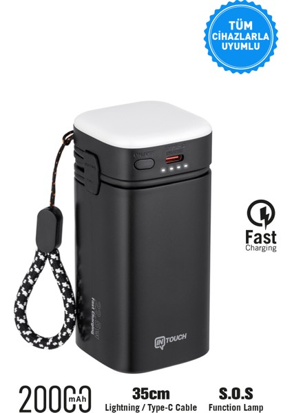 20.000 Mah 22,5W Pd Hızlı Kablolu Kamp Lambası Outdoor Serisi Powerbank