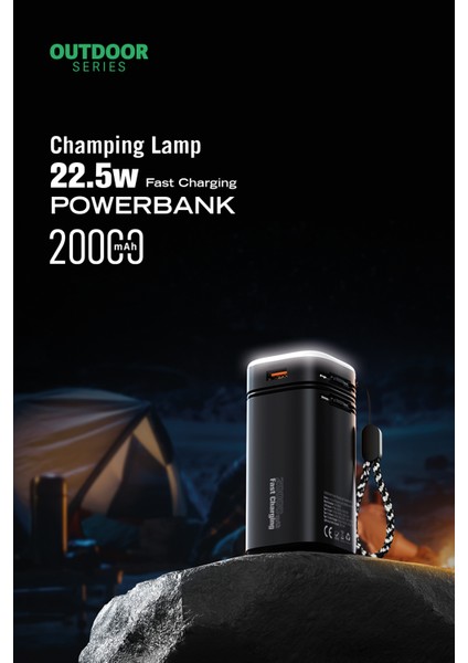 20.000 Mah 22,5W Pd Hızlı Kablolu Kamp Lambası Outdoor Serisi Powerbank modelleri