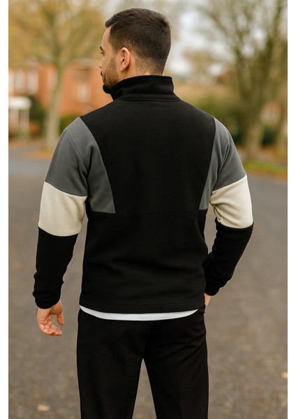 Erkek Yarım Fermuarlı Polar Sweatshirt Önden Cepli indirimleri