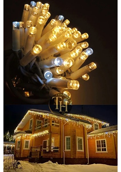 Dış Mekan Saçak LED Flaşlı 4 Metre Su Geçirmez Gün Işığı Eklemeli Çakarlı Sarkıt Yılbaşı Yeni Yıl indirimleri