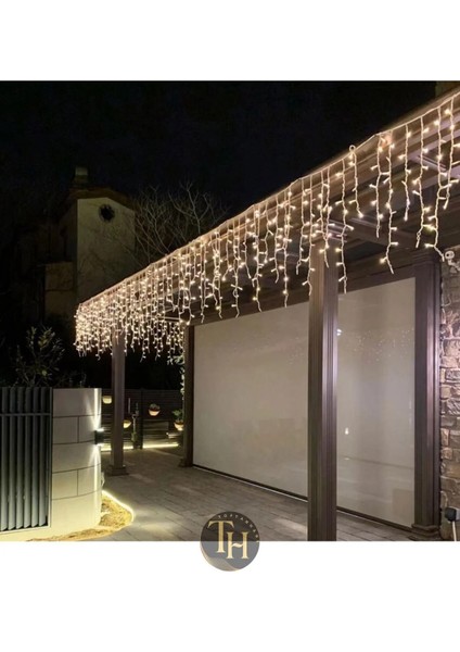 Dış Mekan Saçak LED Flaşlı 4 Metre Su Geçirmez Gün Işığı Eklemeli Çakarlı Sarkıt Yılbaşı Yeni Yıl