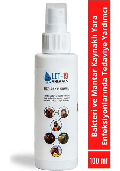 Let 19 100 ml Hayvan Sağlığı Kedi, Köpek ve Kuş; Göz, Ağız ve Burun Deri ve Yara Bakımı