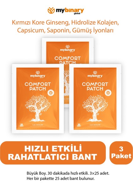 Hızlı Etkili Isı Bandı Doğal Ginseng Bandı Uzun Süreli Etki 75 Bant