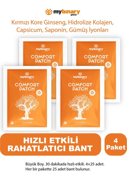 Hızlı Etkili Isı Bandı Doğal Ginseng Bandı Uzun Süreli Etki 100 Bant
