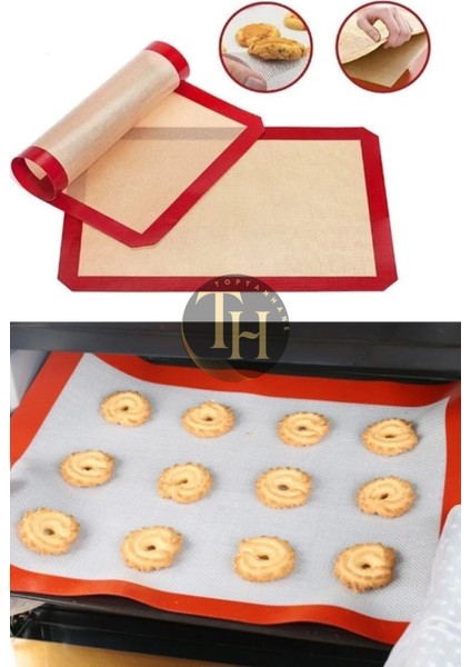 30X40 Fırınlanabilir Yıkanabilir Silpat Kendinden Yağlı Silikon Pişirme ve Hamur Açma Matı Silpatı