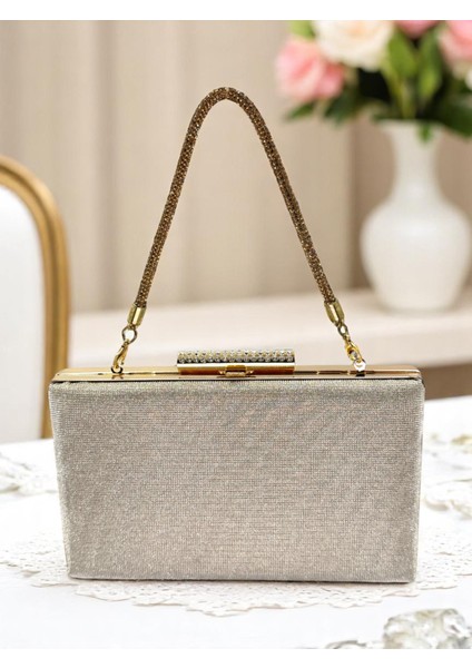 Nokta Desenli Altın Gold Dore Renk Kadın Abiye Çanta Düğün Nişan Mezuniyet fiyatları