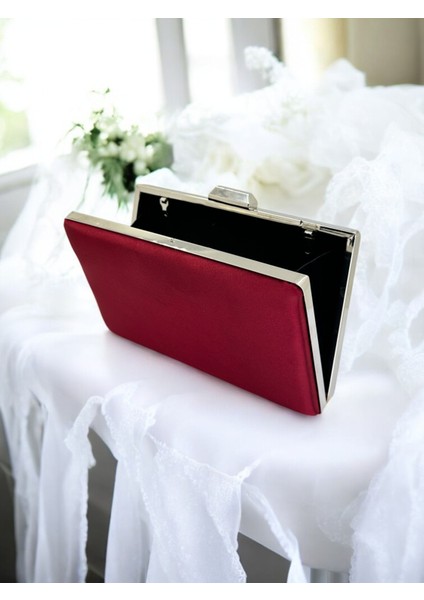 Bordo Kristal Taşlı Saten Taş Saplı Kadın Gece Çantası Abiye Çanta Düğün Nişan Mezuniyet modelleri