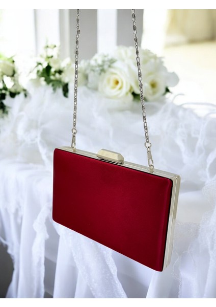 Bordo Kristal Taşlı Saten Taş Saplı Kadın Gece Çantası Abiye Çanta Düğün Nişan Mezuniyet indirimleri