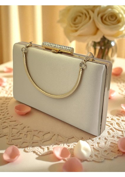 Ten Nude Rengi Saten Abiye Çanta Gece Çantası Nişan Düğün Çantası modelleri