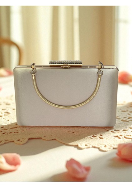 Ten Nude Rengi Saten Abiye Çanta Gece Çantası Nişan Düğün Çantası fırsatları