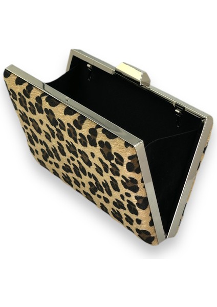 Tüylü Ithal Leopar Desenli Abiye Çanta Gece Çantası Düğün Nişan Mezuniyet modelleri