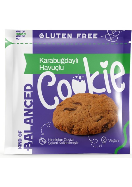 Glütensiz Karabuğdaylı Havuçlu Cookie 60 gr