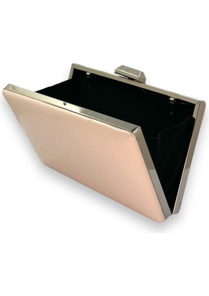 Ten Renk Cilt Deri Mat Deri Metal Saplı Abiye Çanta Gece Çantası Düğün Nişan Kına modelleri